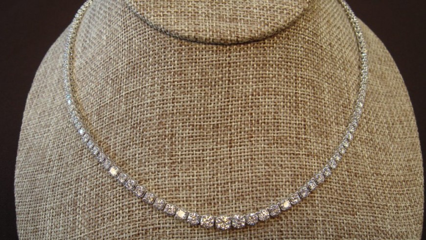 6.1ct tw Diamond Tennis Necklace In 14K White Gold Appraised value: $12,598 get it here for much less!
